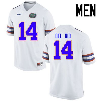 Men's Florida Gators #14 Luke Del Rio NCAA Nike White Authentic Stitched College Football Jersey IWV5462UY